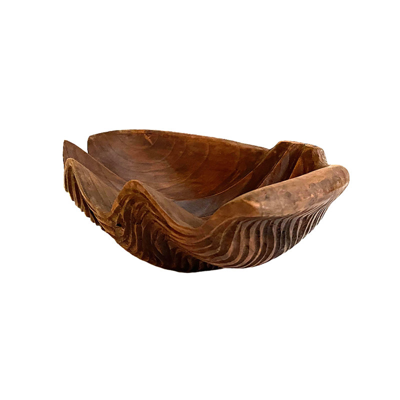 ECCLTIC Bol décoratif coquille de palourde en bois Coastal Home Decor
