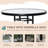 4 Piece Outdoor Patio Dining Furniture Set, 2 Folding Chairs, Adjustable Angle Umbrella, Wave Textured Tempered Glass Dinner Table