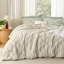 Bedsure Queen Size Comforter Set Mineral Blue, Boho Tufted Bed Set, Checkered Farmhouse Shabby Chic Bedding, 3 Pieces, 1 Plaid Geometric Comforter and 2 Pillow Shams-1960535221-1960535226
