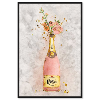 Champagne Rosado - peinture sur toile
