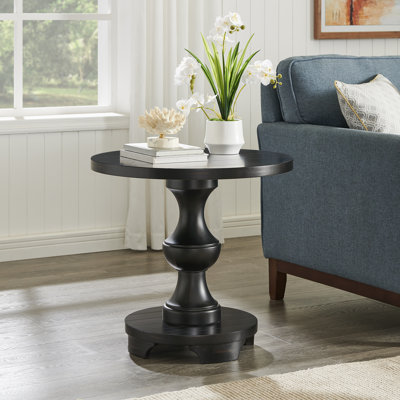 Caesar Traditional Round Pedestal End Table