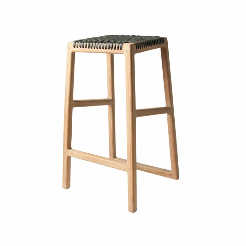 Manders Counter Stool, Light Oak, Black