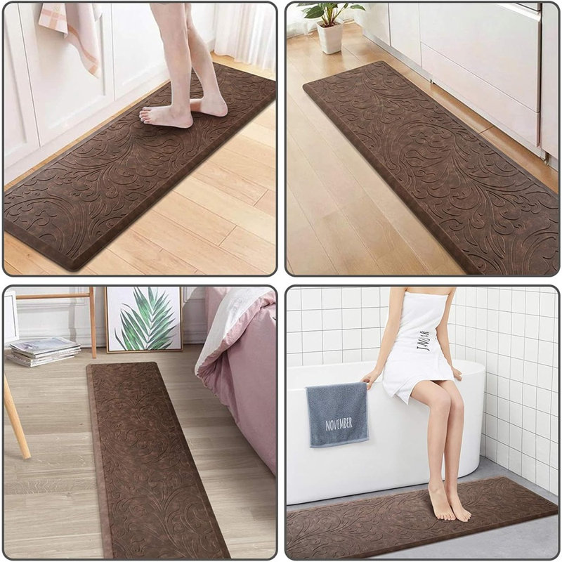 Tapis de cuisine - [Couleur non spécifiée] - Anti-fatigue coussiné, imperméable, antidérapant, confort debout ergonomique, utilisation à la maison / au bureau / pour la lessive