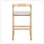 Tabouret de bar d'intérieur en bois d'hévéa Balmans avec finition naturelle et revêtement confortable, parfait pour les cuisines modernes et traditionnelles-600596449