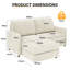 Saarth 180cm 2 Seat Area Corduroy Corner Sofa-1398500447