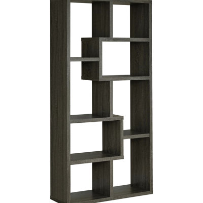 Weathered Grey Bookcase With 8 Shelves - Functional And Attractive Storage For Home Decor Living Room