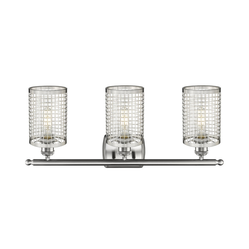 Éclairage pour salle de bain 3 lumières Peraza, Nickel satiné, Nickel satiné
