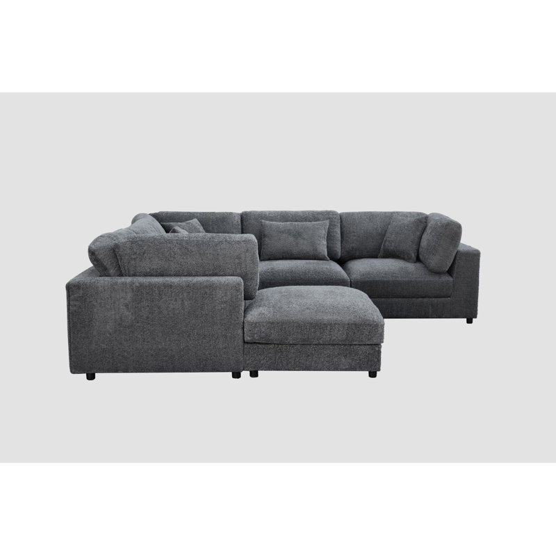 Canapé modulaire Everden, H 33 po x l 112 po x P 112 po, Polyester gris