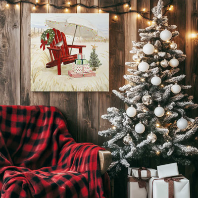 Coastal Holiday Relaxation Print on Canvas in a Polished Frame