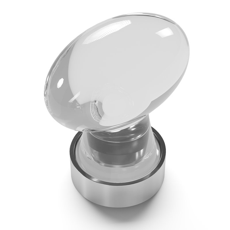 Satin Nickel Round Glass Cabinet Knob with Mounting Hardware