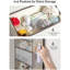 Paquet de 1 organisateur de rangement au-dessus de la porte, organisateur de porte de placard à charge de 35,2 lb, organisateur de salle de bain sans affaissement avec 4 bacs, 6 poches latérales, rangement de porte pour les essentiels de la chambre de bébé, beige