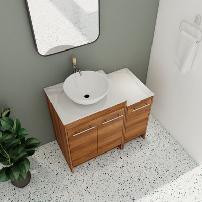 Malenda 36'' Single Bathroom Vanity with Stone Top