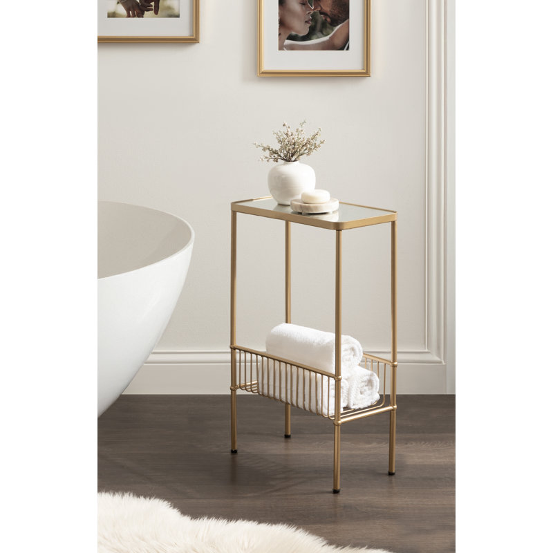 Table d'appoint étroite avec miroir Trubey