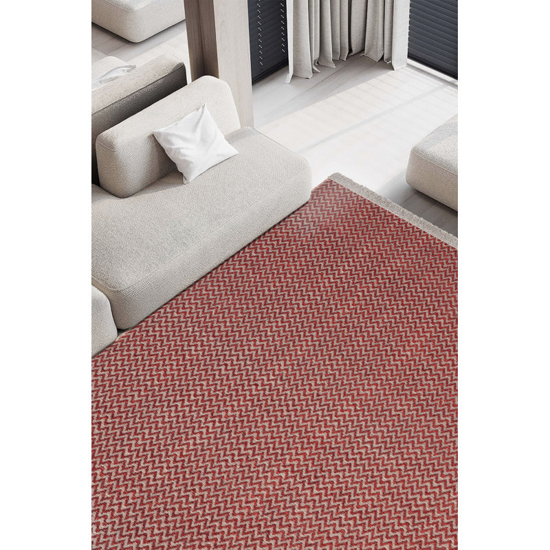 Tapis rouge en jute / sisal Marqies, Rectangle 4 pi x 5 pi 11 po