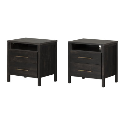 Gravity Nightstands Gray Maple