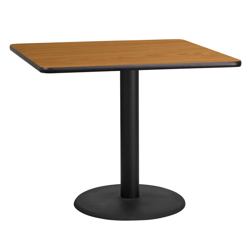 Plateau de table stratifié carré Jack avec base à hauteur de table, H 31,12 po x l 36 po x P 36 po, Naturel