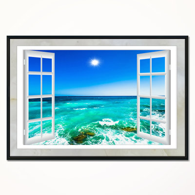 «Open Window to Wavy Ocean», reproduction d'impression sur toile tendue
