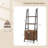 4-Tier Ladder Shelf With Cabinet And Metal Frame