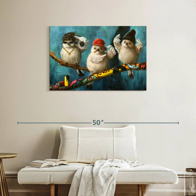 Birdz In Da Hood II, 24" H x 36" W
