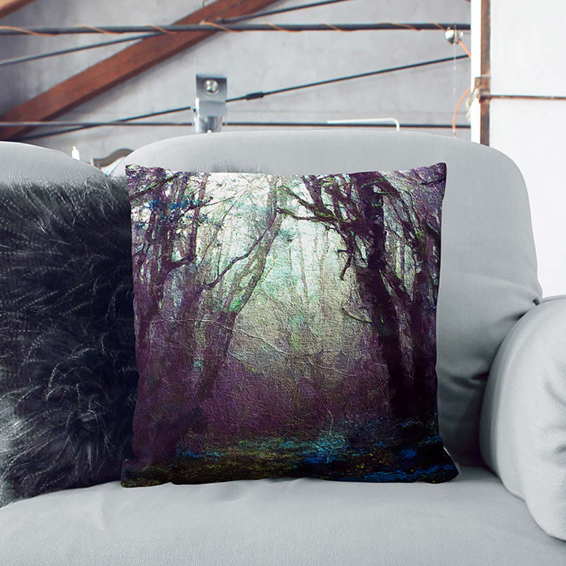 A Forest Arch In Abstract Square Throw Cushion, Black, 55 x 55 cm