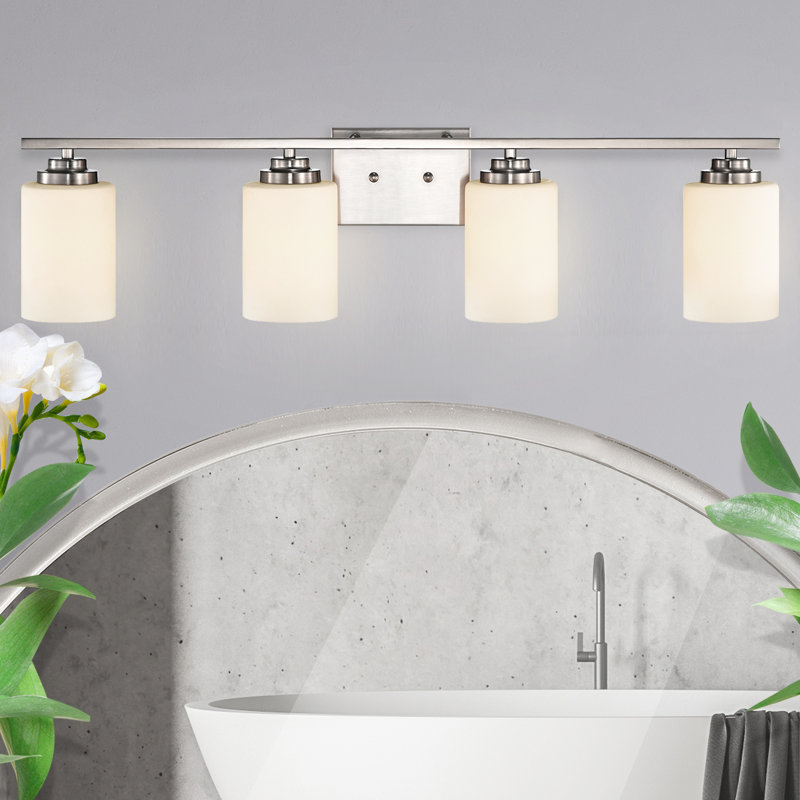 Burdene Dimmable Vanity Light, 4, Brushed Nickel