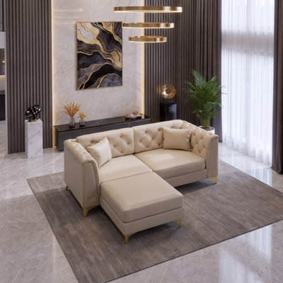 Canapé Chesterfield 61,5 po Mid-Century