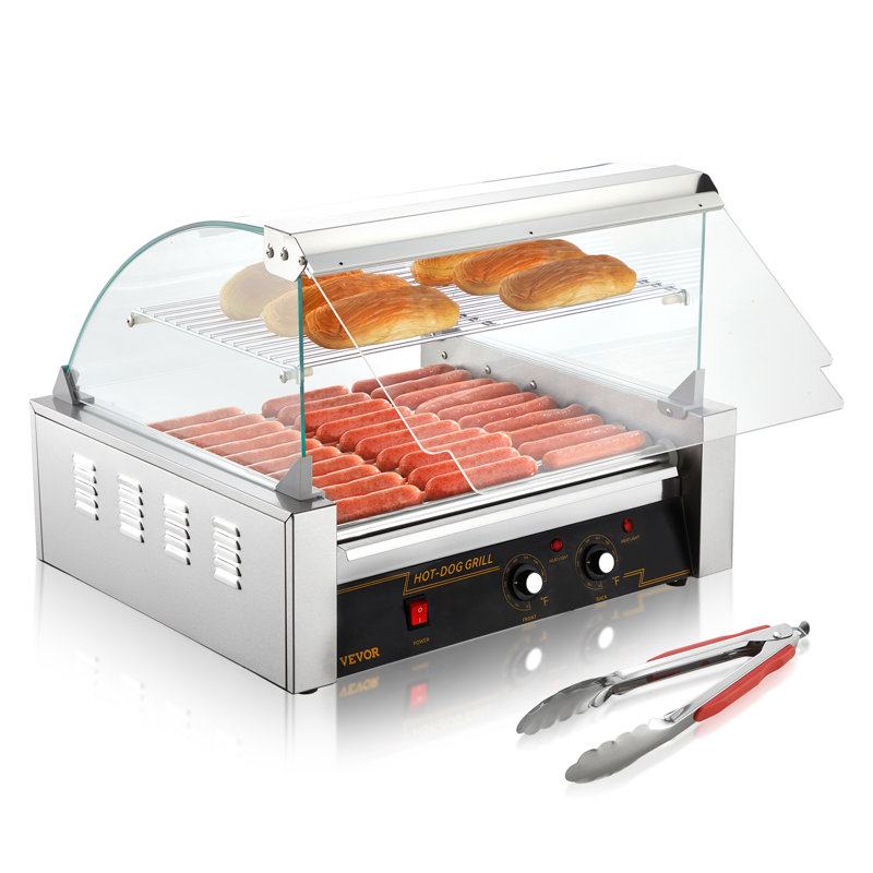 VEVOR Hot Dog Roller with Glass Lid