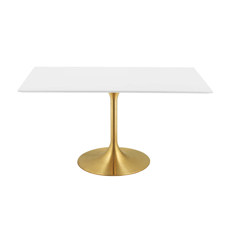 Lippa Rectangle Dining Table, Gold, 29.5"H x 60"L x 35.5"W
