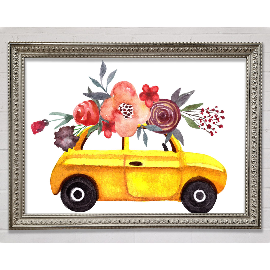 Cut Floral Car Gerahmter Druck