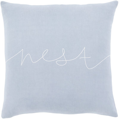 Motto Square Cotton Pillow Cover