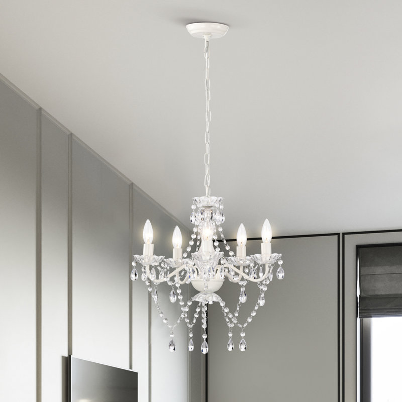 Lustre 5 lumières façon bougie Cochrane, Blanc