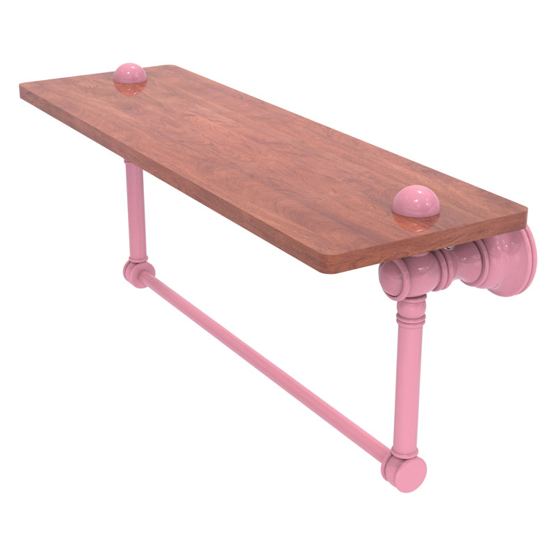 Tablette flottante avec barre à serviettes Carolina, H 7 po x l 16 po x P 5,54 po, Rose