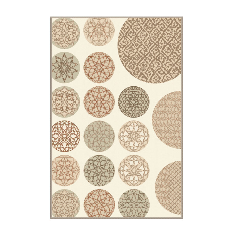Machine Washable Bensonhurst Casual Moroccan Rug in Beige – Beige Binding, 5x7