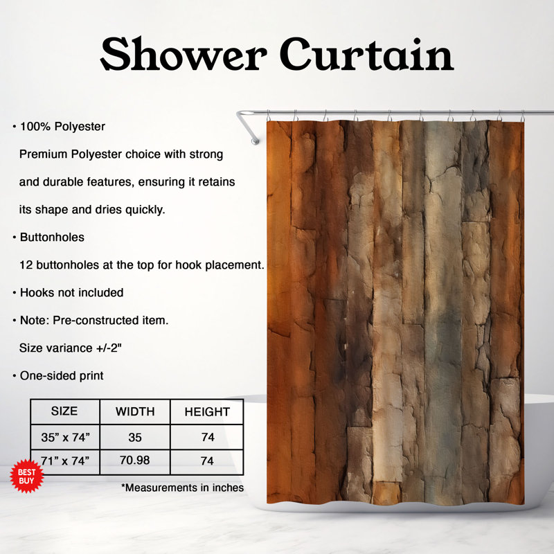 Rideau de douche abstrait, H 74 po x l 71 po