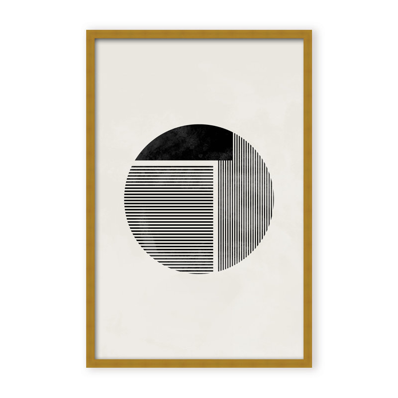 Abstract Minimalist Round by  - Picture Frame Painting on Paper, Framed Canvas, 24" H x 16" W x 2.375" D, White