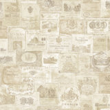 Nostalgie Wine Labels Wallpaper Roll