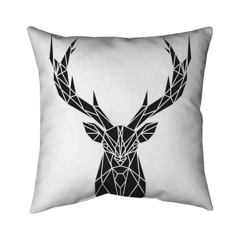 Geometric deer head - 18"x18" Throw pillow cover - Poly twill - Print on demand
