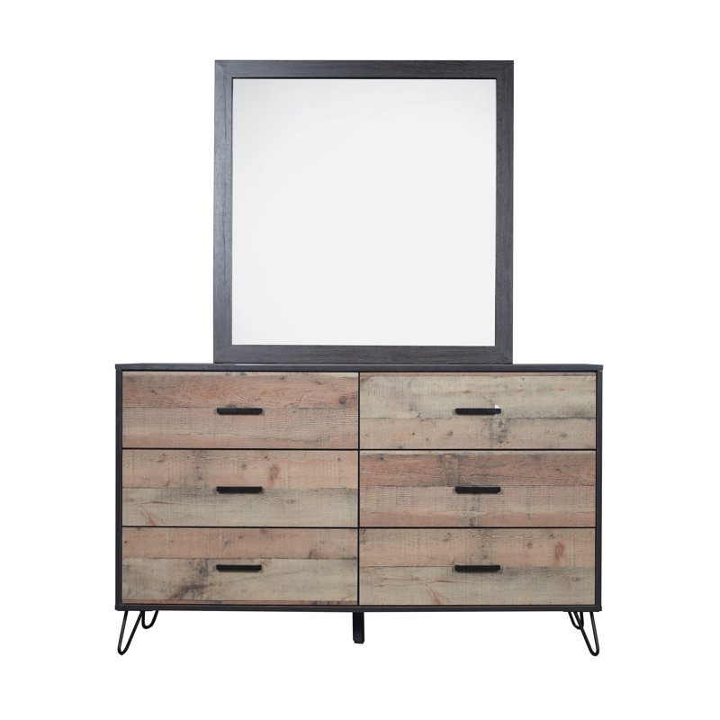 Anthonio 6-Drawer Dresser with Mirror