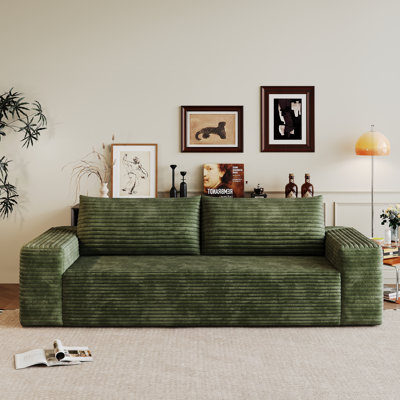 Boneless 71 Inch 3-Seater Corduroy Sofa, Deep Seating, Comfortable Loveseat, No Assembly Required, Perfect for Living Room and Bedroom