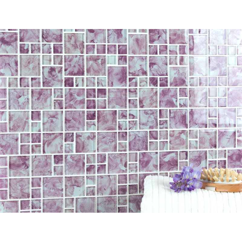 Carreau de mosaïque en verre piscine, Brise mauve