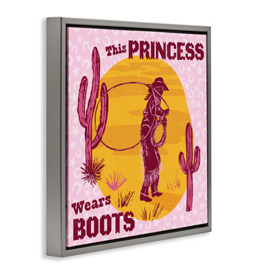 This Princess Wears Boots Floating Frame, design by Diane Labombarbe