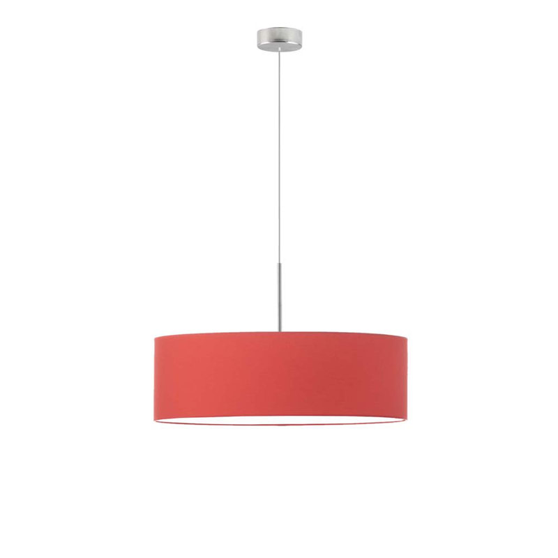 Aubrionna 4 - Light Drum Pendant, Brushed Steel, Red