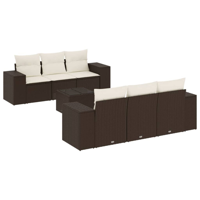  Garden Sofa Set Brown