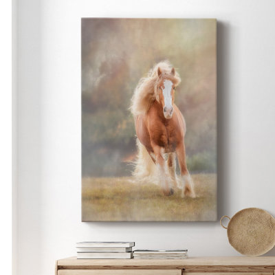 Toile tendue avec châssis de qualité supérieure Horse Motion VII - prête à être accrochée