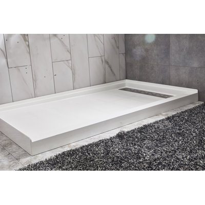 Système de douche en alcôve en marbre toscan en acrylique l 60 po x P 36 po x H 96 po
