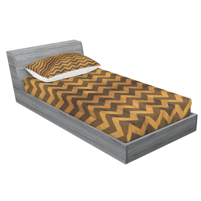 Microfiber Chevron Sheet Set, Twin XL Sheet Set with Fitted Sheet