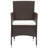  Dining Set Brown Poly Rattan 3 Piece Ergonomic Dining Set-231854456