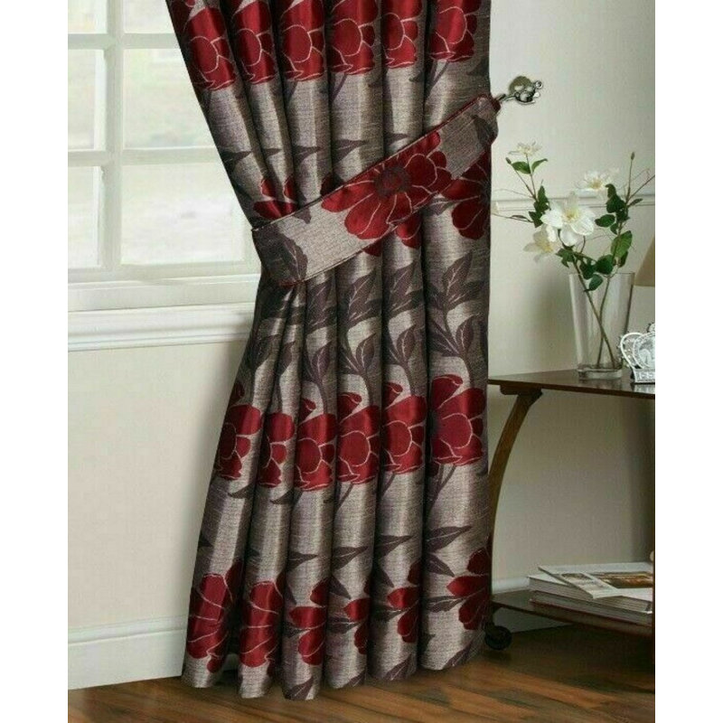 Atkison Blackout Curtain Pair, 168 W x 183 D cm, Red