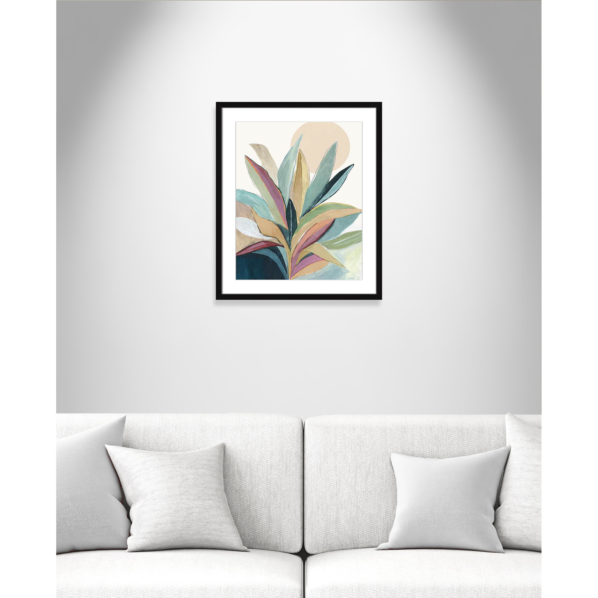 Sherbrooke Sunny Bright Leaves I by Asia Jensen Print, Black Single Picture Frame, Yes, 25.5" H x 21.5" W x 1.25" D