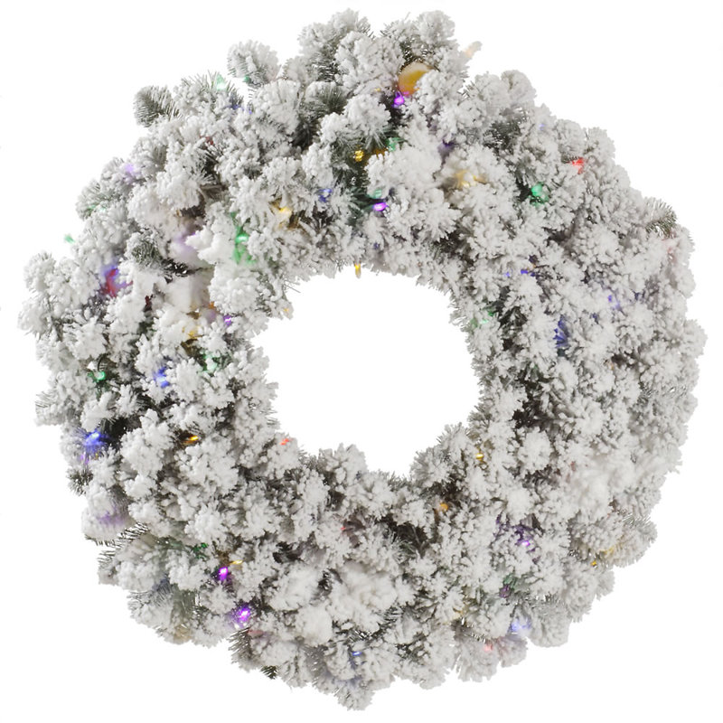 Couronne d'épinette artificielle floquée Kodiak, Multicolore, H 30 po x l 30 po x P 3 po